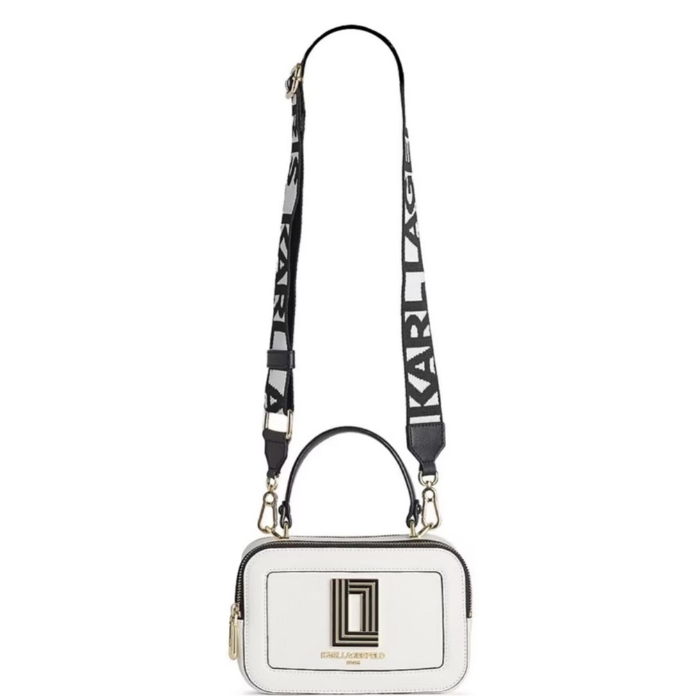 Karl Lagerfeld Black and White Crossbody Bag